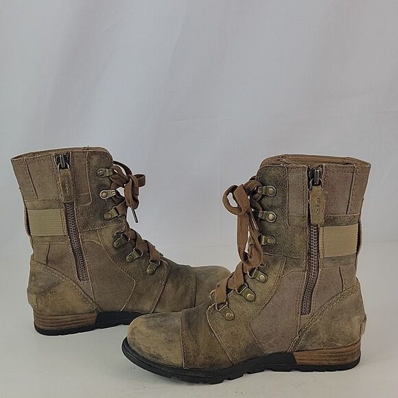 Sorel Major Carly Brown Leather Zip/Lace Up Women's Boots - Picture 4 of 15